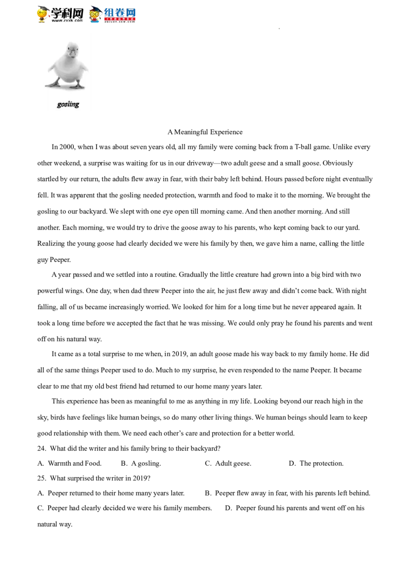 精品解析：2022年北京市房山区中考二模英语试题（解析版）(1)_北京初中期末题_C605-京七八九_B京英语七八九_北京英语九下_精品解析：2022届北京市房山区中考二模英语试题