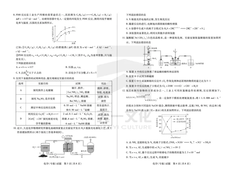 化学专版高三安徽12月联考_A1502026各地模拟卷（超值！）_12月_241222天一大联考安徽2025届高三12月联考_高清试卷