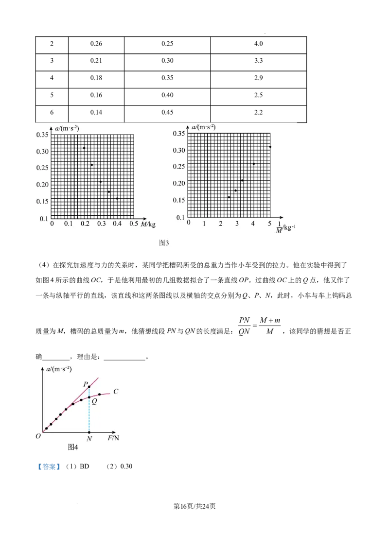 北京市通州区2025届高三上学期11月期中质量检测物理答案_A1502026各地模拟卷（超值！）_12月_241217北京市通州区2025届高三上学期11月期中质量检测试卷