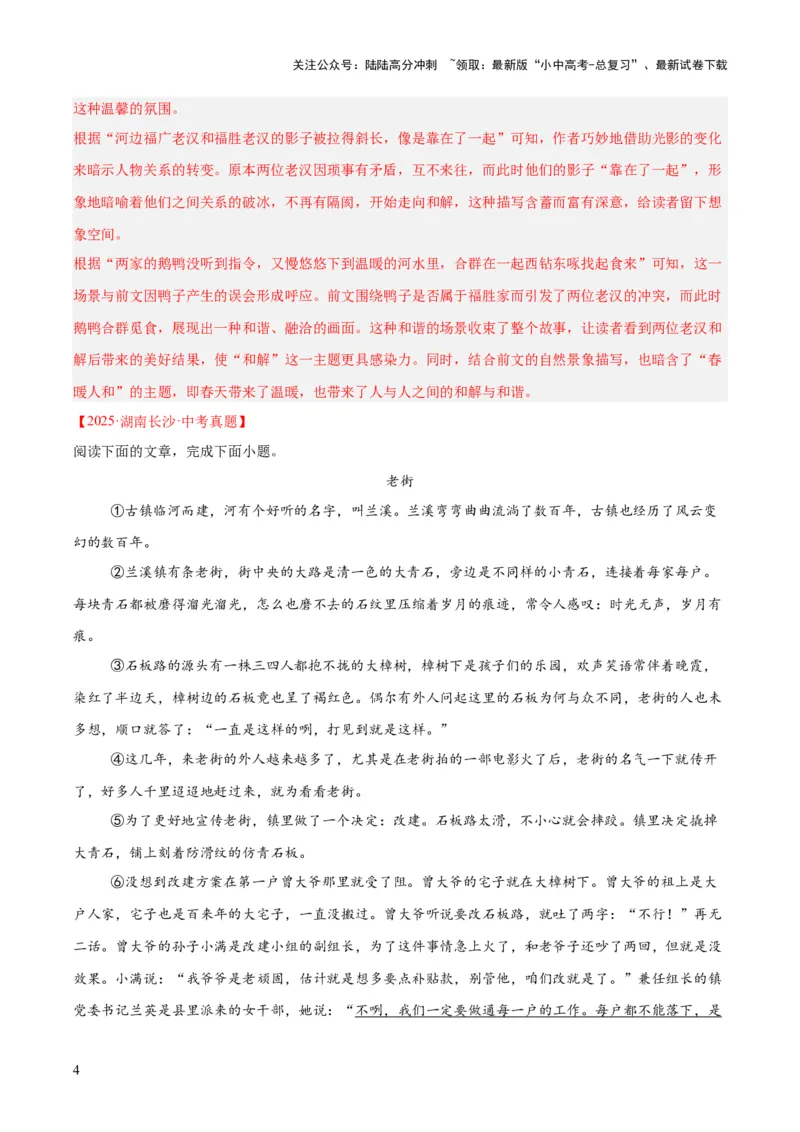 专题18小说阅读（二）（全国通用）（解析版）_02中考总复习（2026版更新中）_01-语文-中考总复习_2026年中考复习（更新中）