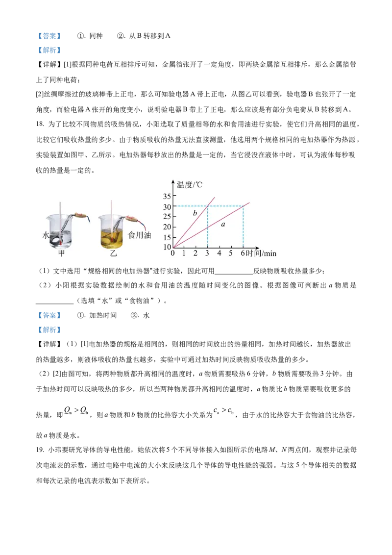 精品解析：北京市广渠门中学2022一2023学年九年级上学期物理学科期中试题（解析版）(1)_北京初中期末题_C605-京七八九_B京物理八九_物理_北京九上物理