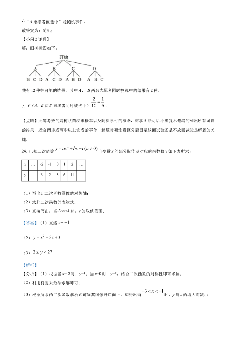 精品解析：北京市东城区第一七一中学2022-2023学年九年级上学期9月考数学试卷（解析版）(1)_北京初中期末题_C605-京七八九_B京市数学七八九_北京9上数学_2022-2023