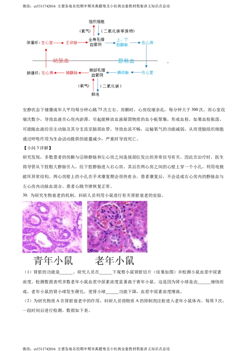 精品解析：北京市东城区2022-2023学年七年级下学期期末生物试题（解析版）(1)_北京初中期末题_C605-京七八九_B京生物七八九_北京7下生物_2022-2024_北京生物7下期末