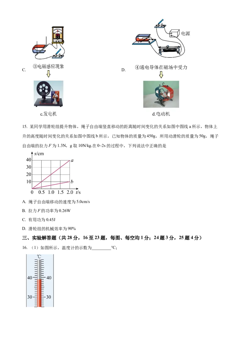 精品解析：北京市一零一教育集团2022-2023学年九年级下学期3月考物理试题（原卷版）(1)_北京初中期末题_C605-京七八九_B京物理八九_物理_北京九下物理
