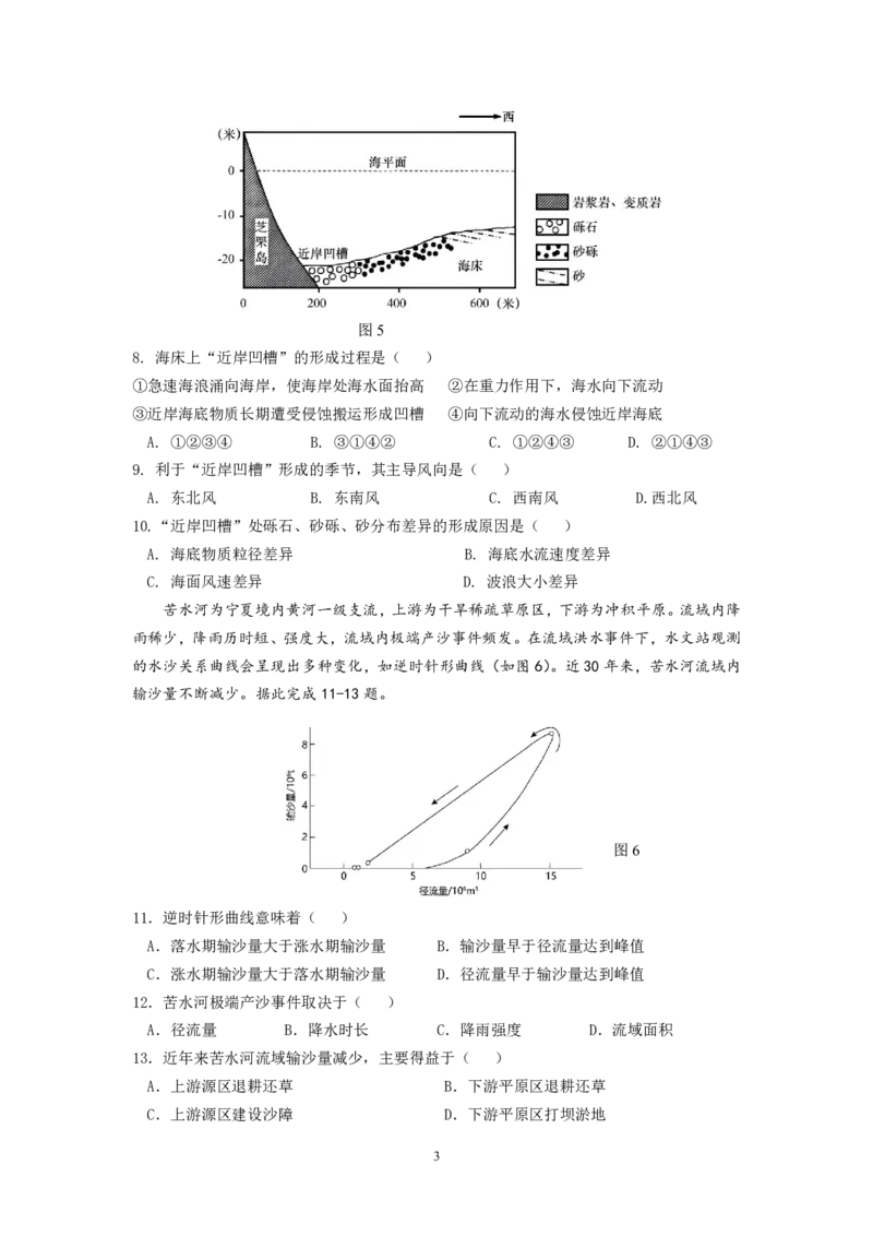 初稿6_A1502026各地模拟卷（超值！）_10月_241023江苏省南京市六校联合体2024-2025学年高三上学期10月期中调研_江苏省南京市六校联合体2024-2025学年高三上学期10月期中地理试题