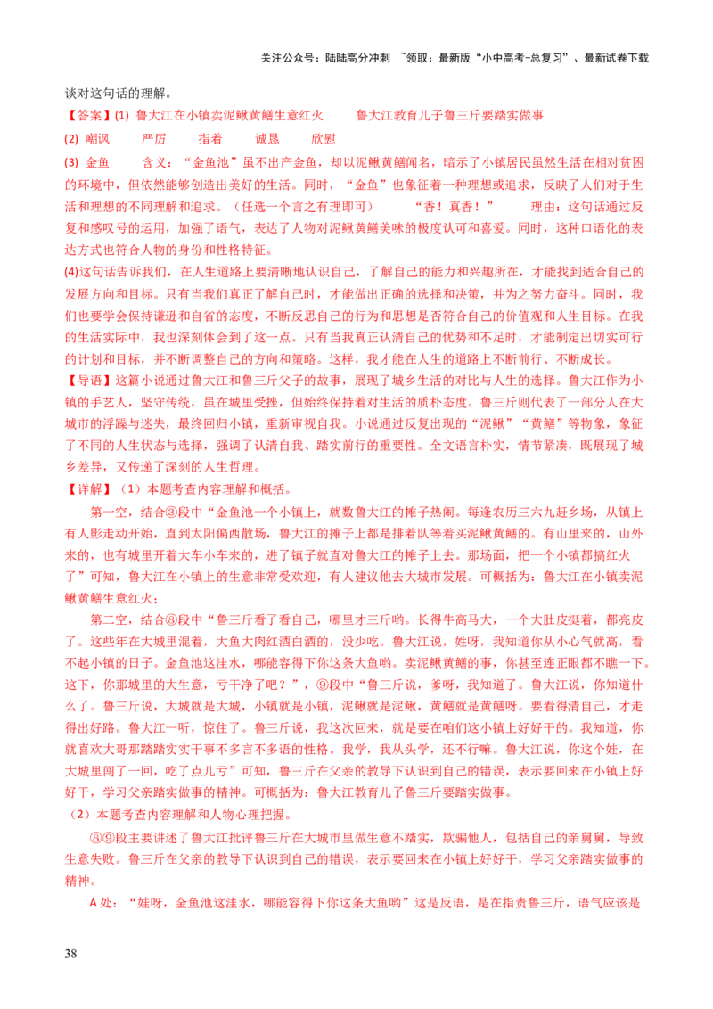 专题17形象概括与分析（讲练）（解析版）_02中考总复习（2026版更新中）_01-语文-中考总复习_2025年中考资料_2025中考二轮课件ppt+讲义+练习语文_讲义练习