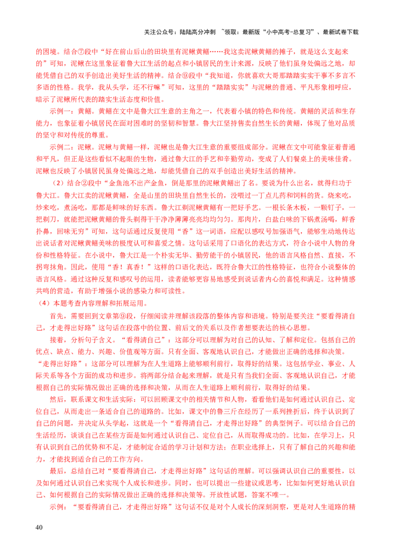 专题17形象概括与分析（讲练）（解析版）_02中考总复习（2026版更新中）_01-语文-中考总复习_2025年中考资料_2025中考二轮课件ppt+讲义+练习语文_讲义练习