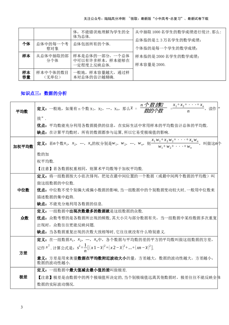 专题19统计与概率（2大模块知识梳理+7个考点+4个重难点+4个易错点）（原卷版）_02中考总复习（2026版更新中）_02-数学-中考总复习_2025中考复习资料_2025年中考数学一轮知识梳理