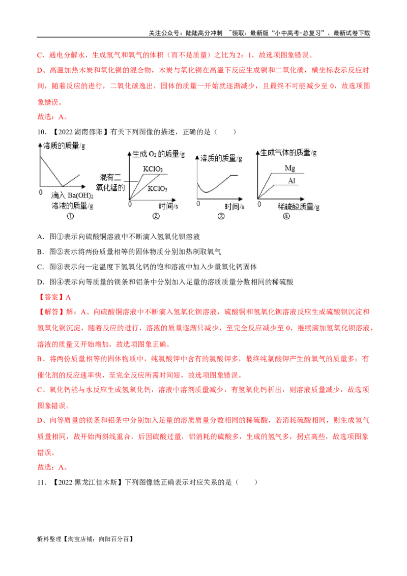 专题19坐标图像题（解析版）_02中考总复习（2026版更新中）_05-化学-中考总复习_2024年中考复习资料_专项复习资料_完三年（2021-2023）中考化学真题分项汇编（全国通用）