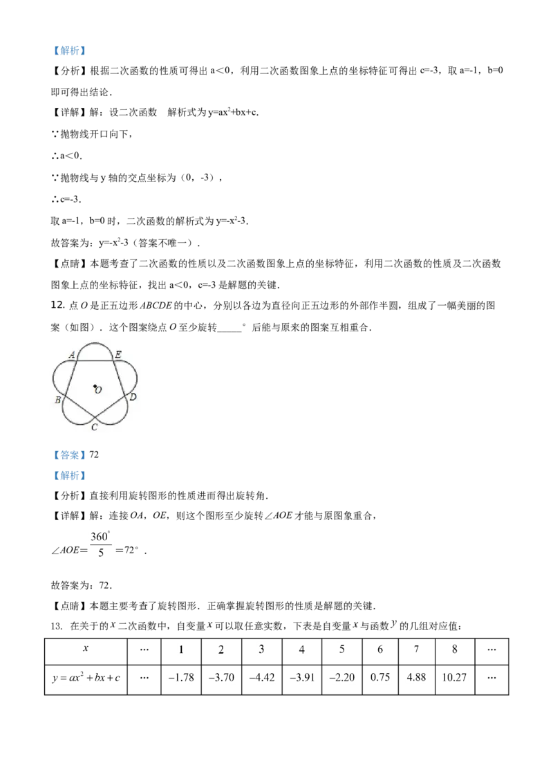 精品解析：北京市丰台区2020-2021学年九年级第一学期期中练习数学试题（解析版）(1)_北京初中期末题_C605-京七八九_B京市数学七八九_北京9上数学_2020-2021
