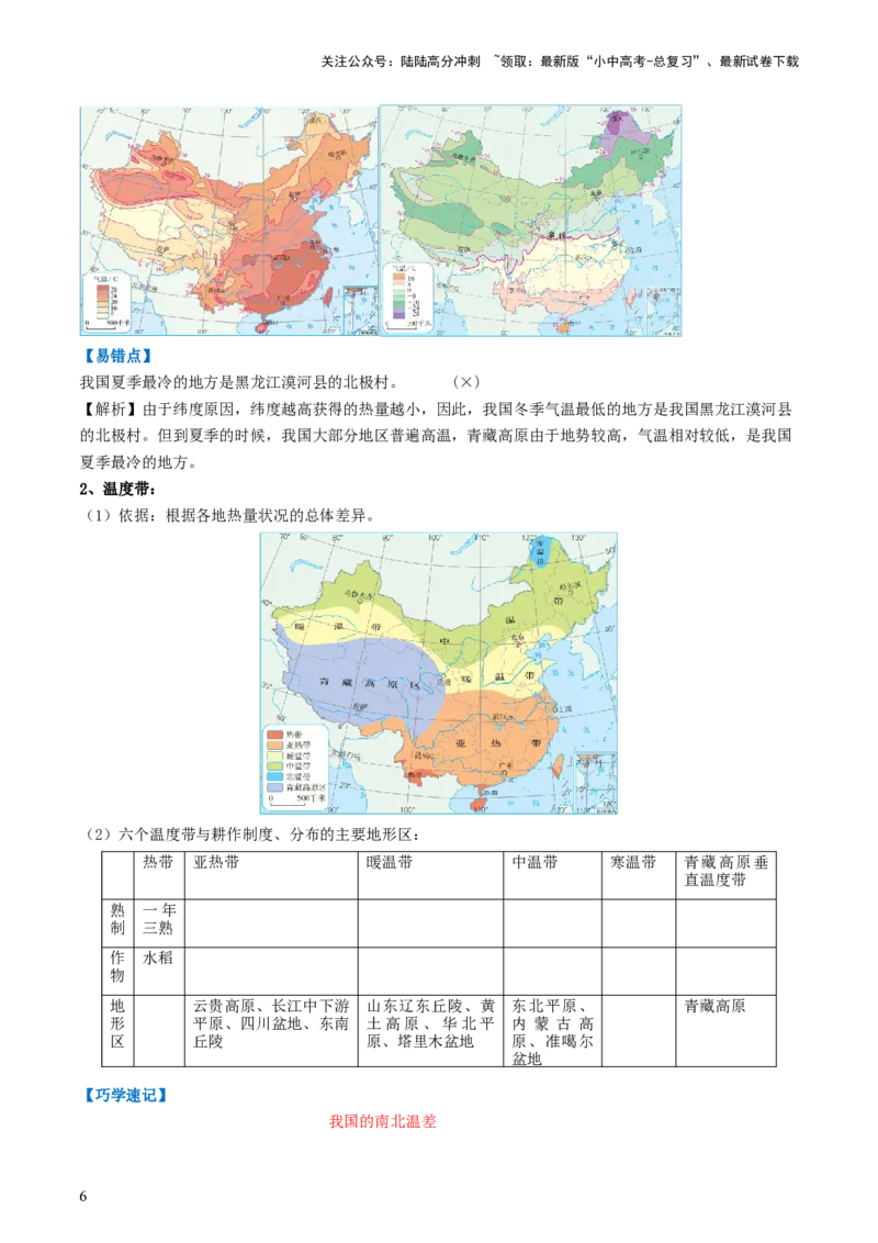 专题17中国的地形、地势和气候（背记帮）-备战2024年中考地理一轮复习考点帮（全国通用）（挖空版）_02中考总复习（2026版更新中）_09-地理-中考总复习_2024年中考复习资料_一轮复习