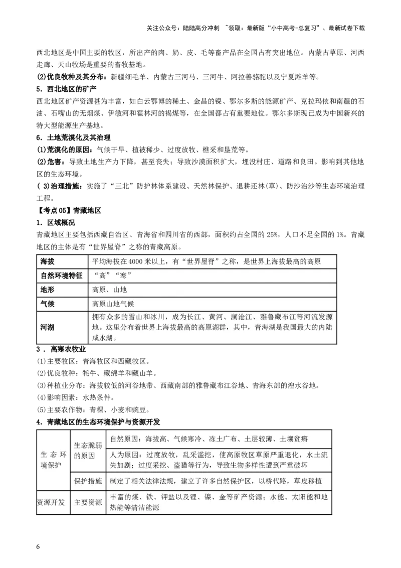 专题21中国的地理差异（背记帮）-备战2024年中考地理一轮复习考点帮（全国通用）（答案版）_02中考总复习（2026版更新中）_09-地理-中考总复习_2024年中考复习资料_一轮复习