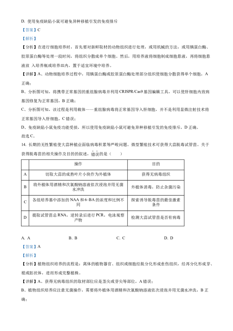 北京市朝阳区2024-2025学年高三上学期11月期中生物试题Word版含解析_A1502026各地模拟卷（超值！）_11月_241115北京市朝阳区2024-2025学年高三上学期期中考试（全科）