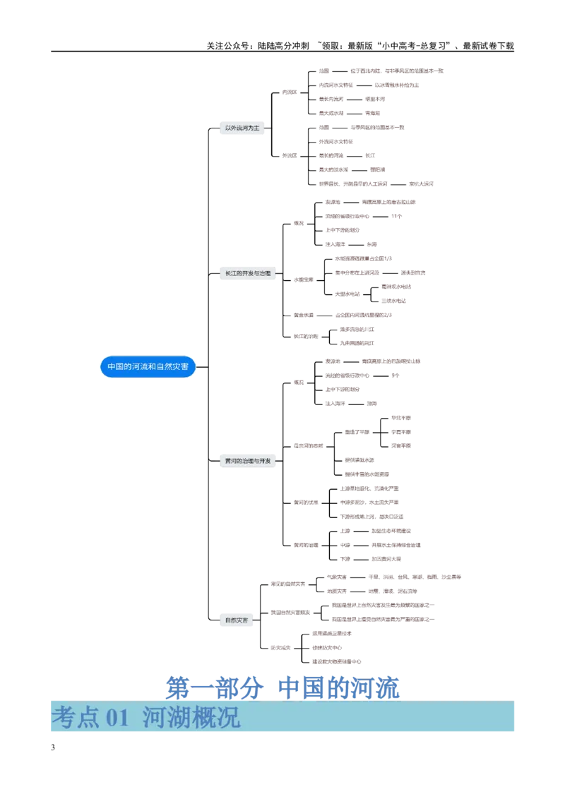 专题19中国的河流和自然灾害（讲义）（解析版）_02中考总复习（2026版更新中）_09-地理-中考总复习_2024年中考复习资料_一轮复习_❤2024年中考地理一轮复习讲练测（全国通用）_配套讲义