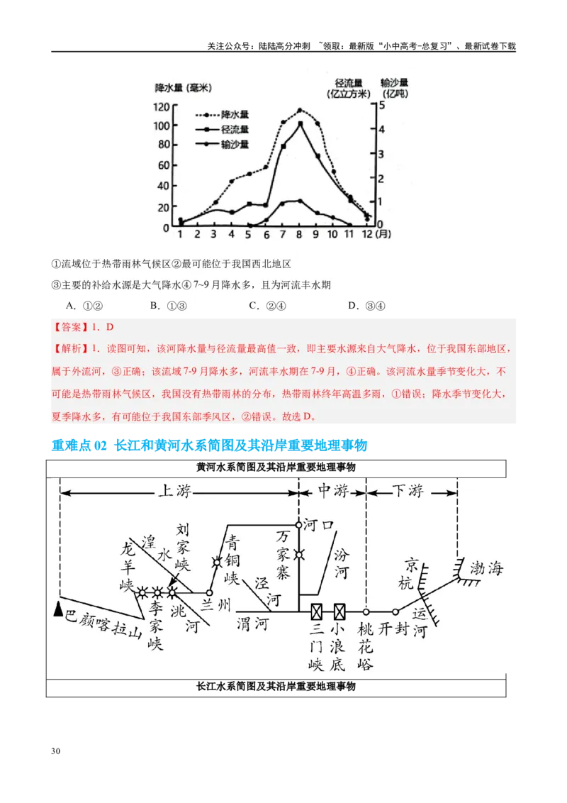 专题19中国的河流和自然灾害（讲义）（解析版）_02中考总复习（2026版更新中）_09-地理-中考总复习_2024年中考复习资料_一轮复习_❤2024年中考地理一轮复习讲练测（全国通用）_配套讲义