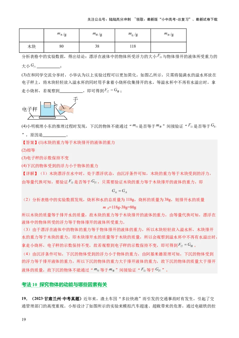 专题17力学实验复习（讲练）（解析版）_02中考总复习（2026版更新中）_04-物理-中考总复习_2025年中考复习资料_2025中考二轮课件ppt+讲义+练习物理_讲义+练习
