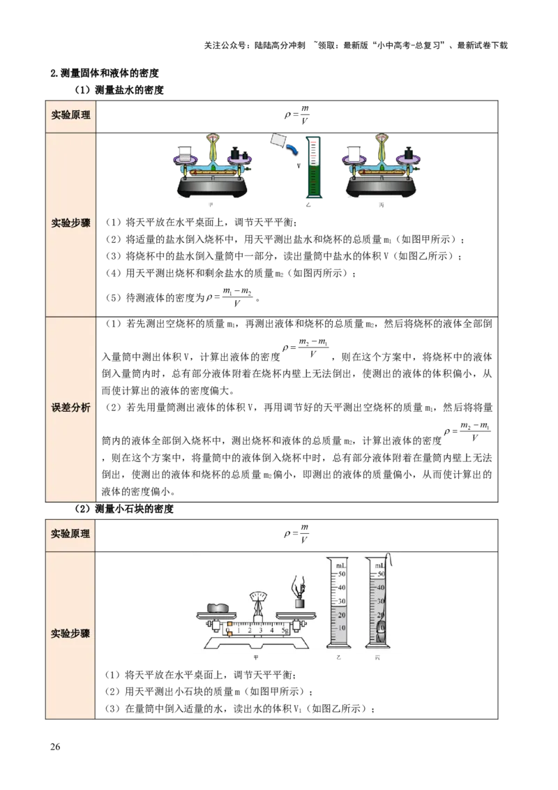 专题17力学实验复习（讲练）（解析版）_02中考总复习（2026版更新中）_04-物理-中考总复习_2025年中考复习资料_2025中考二轮课件ppt+讲义+练习物理_讲义+练习