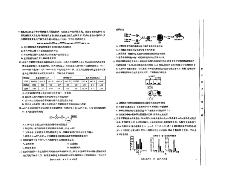 四川金太阳2024-2025学年高三上学期9月开学考试（25-07C）生物试卷_A1502026各地模拟卷（超值！）_9月_240913四川重庆金太阳2024-2025学年高三上学期9月开学考试（25-07C)