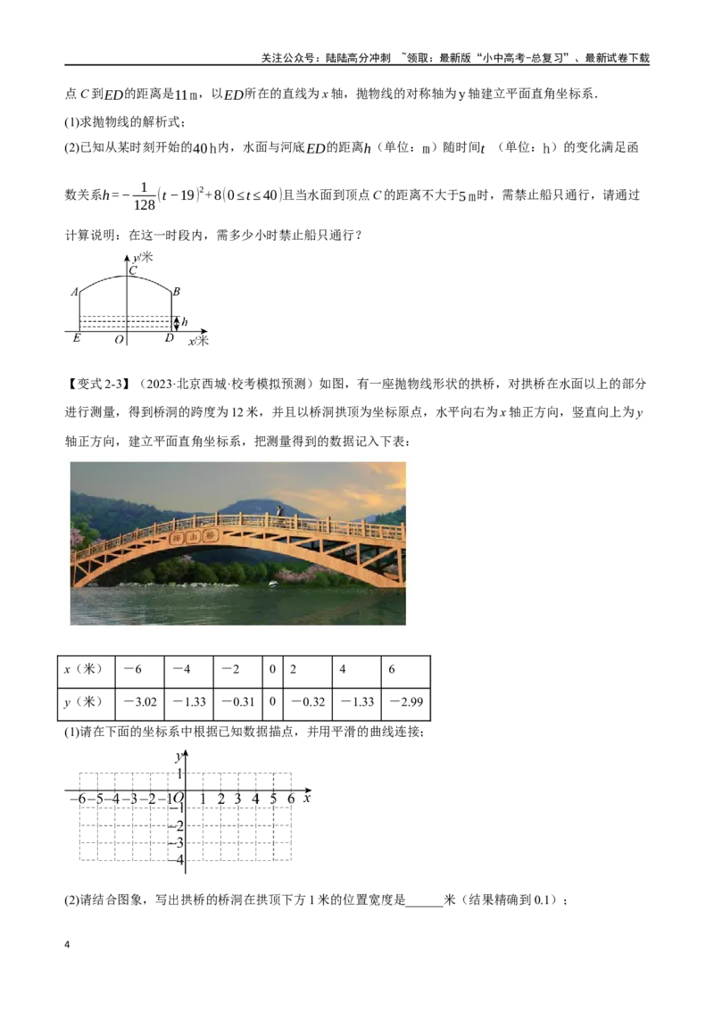 专题16二次函数的应用十大题型（举一反三）（原卷版）_02中考总复习（2026版更新中）_02-数学-中考总复习_2024年中考复习资料_一轮复习资料