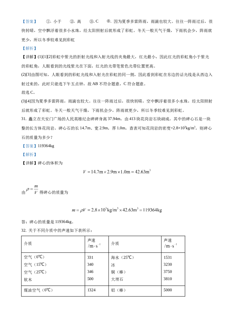 精品解析：北京市东城区2019-2020学年八年级上学期期末物理试题1（解析版）(1)_北京初中期末题_C605-京七八九_B京物理八九_物理_八年级上学期物理_2019-2020