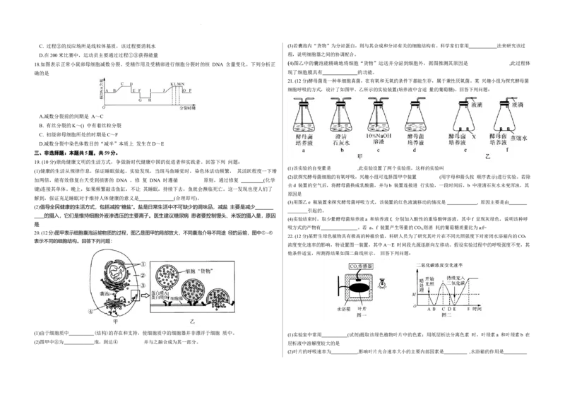 山西省朔州市怀仁市第一中学校2024-2025学年高三上学期9月月考生物试题_A1502026各地模拟卷（超值！）_9月_山西省朔州市怀仁市第一中学校2024-2025学年高三上学期9月月考生物