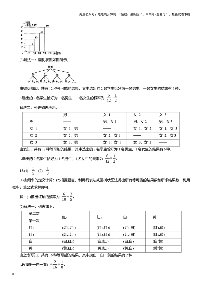 专题16概率知识点梳理及专项练习（含解析）_02中考总复习（2026版更新中）_02-数学-中考总复习_2025中考复习资料_2025年中考数学一轮复习知识点梳理及专项练习