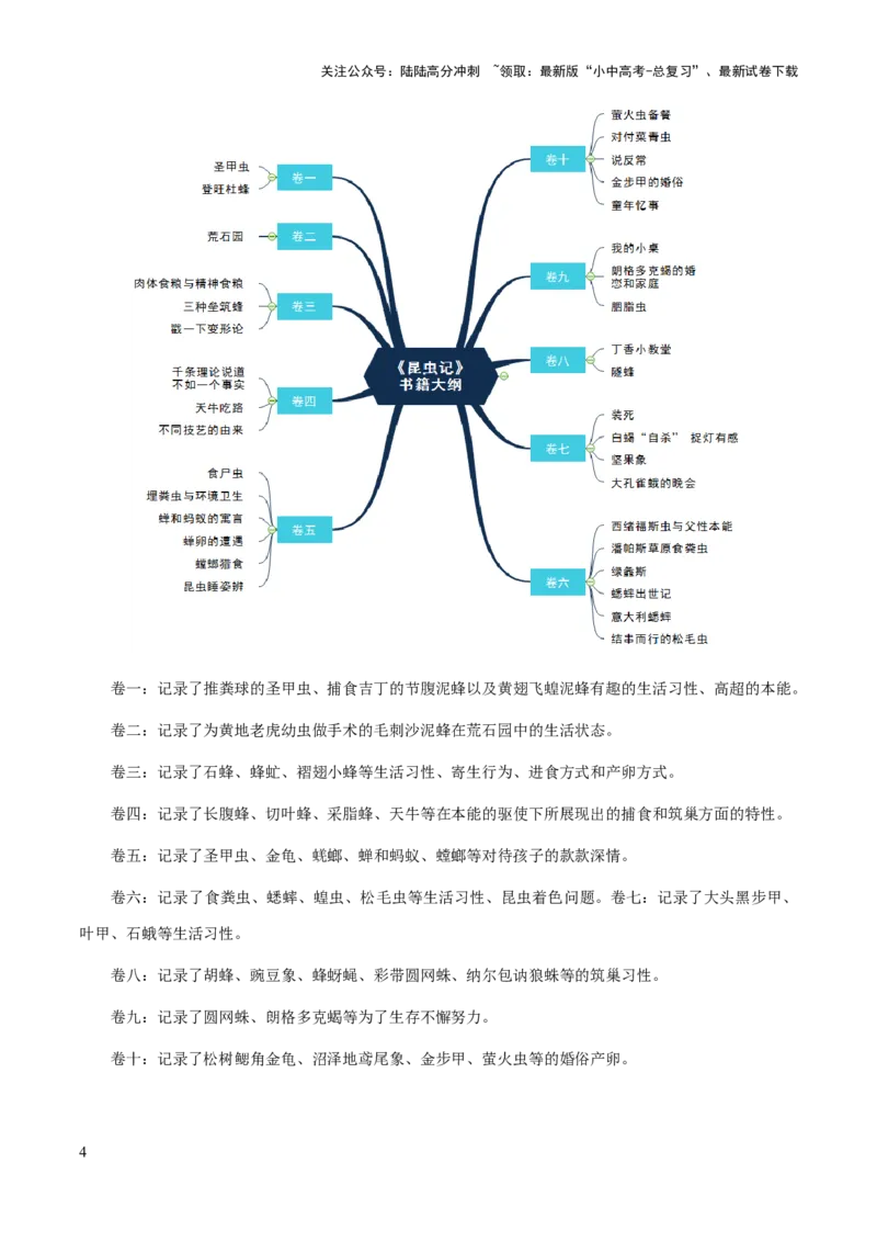 专题20《昆虫记》（知识梳理+练习）（原卷版）_02中考总复习（2026版更新中）_01-语文-中考总复习_2025年中考资料_备战2025年中考语文一轮复习考点突破（全国通用）