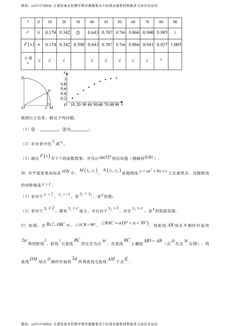 精品解析：2024年北京市西城区中考二模数学试题（原卷版）(1)_北京初中期末题_C605-京七八九_B京市数学七八九_北京9下数学(含中考模拟）_北京数学9下一二三模