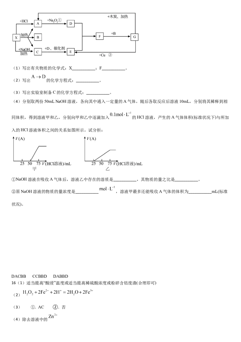 吉林省通化市梅河口市第五中学2024-2025学年高三上学期10月月考试题化学Word版含答案_A1502026各地模拟卷（超值！）_10月