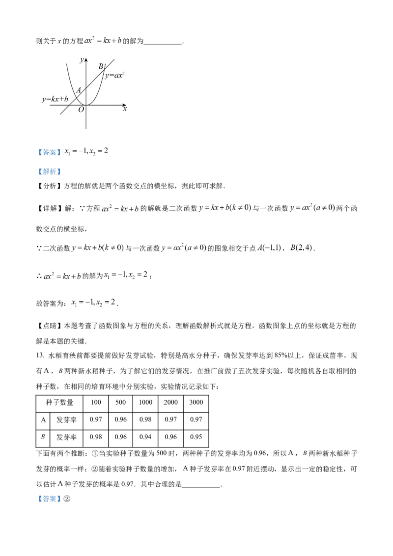 精品解析：北京市大兴区2022-2023学年九年级上学期期末数学试卷（解析版）(1)_北京初中期末题_C605-京七八九_B京市数学七八九_北京9上数学_2022-2023