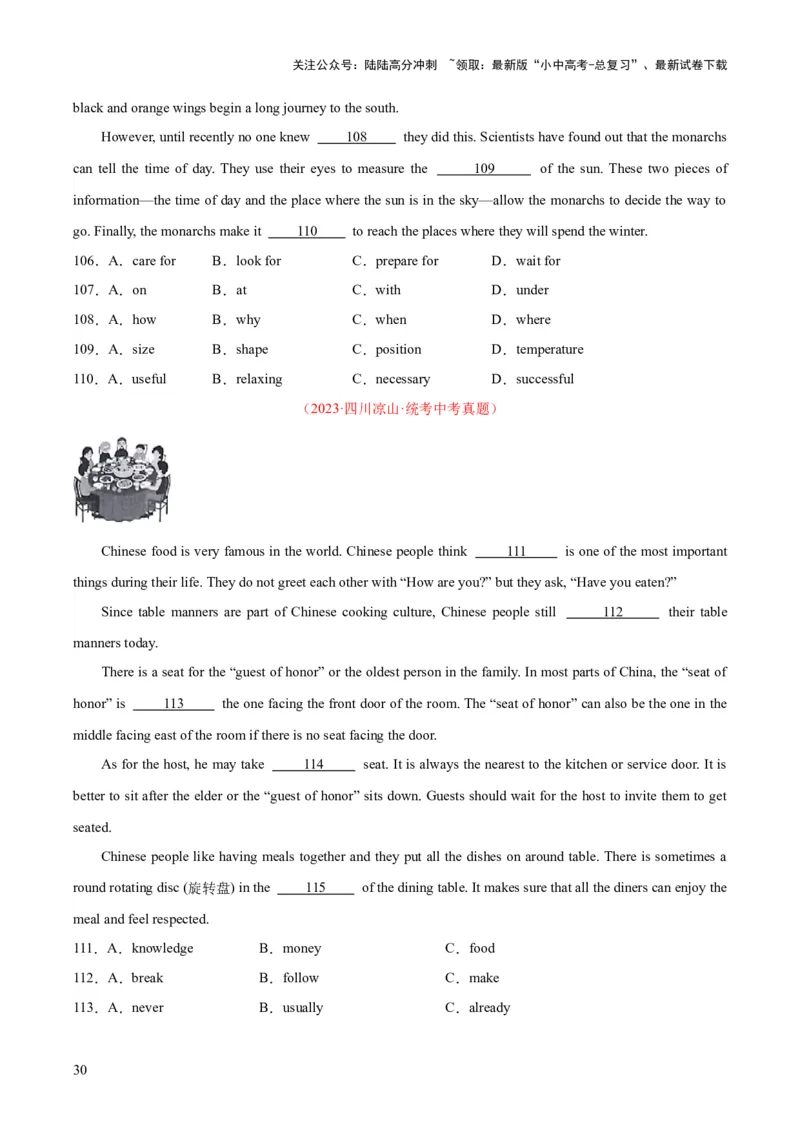 专题17完形填空考点3说明建议类（全国通用）（原卷版）_02中考总复习（2026版更新中）_03-英语-中考总复习_2026年中考复习（更新中）