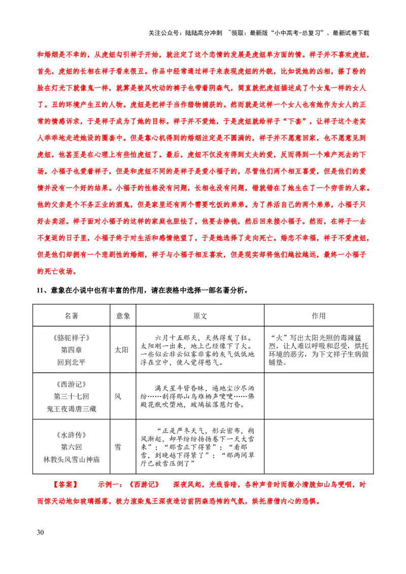专题17《骆驼祥子》（知识梳理+练习）(解析版）_02中考总复习（2026版更新中）_01-语文-中考总复习_2025年中考资料_备战2025年中考语文一轮复习考点突破（全国通用）