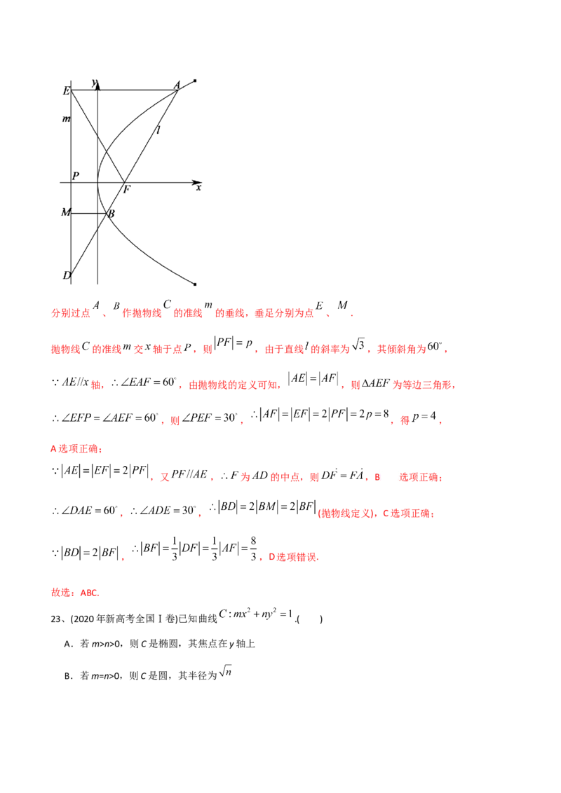 2021年高考数学精选考点专项突破题集专题6.3双曲线与抛物线的性质与应用（教师版含解析）_2.2025数学总复习_2023年新高考资料_一轮复习_2023新高考一轮复习讲义+课件