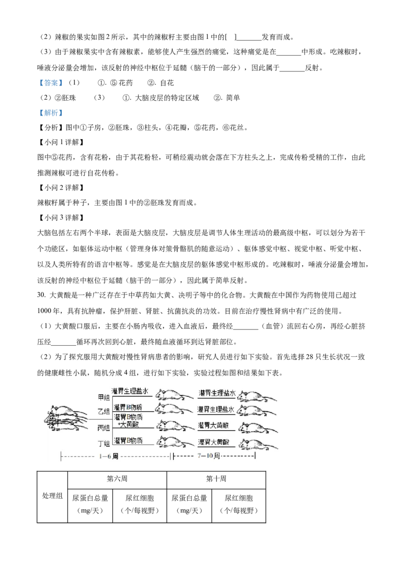 精品解析：北京市十一学校2021-2022学年八年级下学期期中生物试题（解析版）(1)_北京初中期末题_C605-京七八九_B京生物七八九_北京八下生物