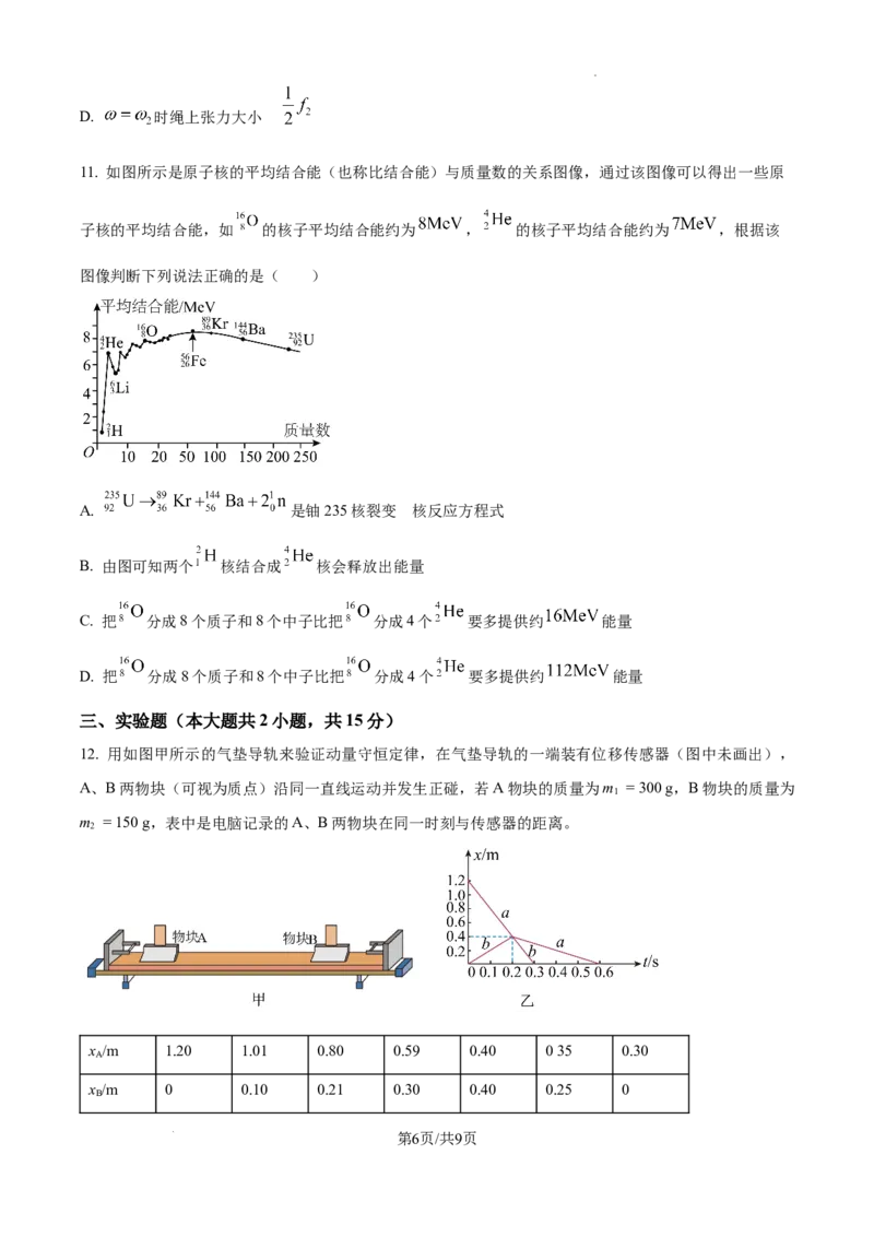 2025届高三第四次月考物理试卷_A1502026各地模拟卷（超值！）_12月_241204宁夏银川一中2025届高三上学期第四次月考_宁夏银川一中2025届高三上学期第四次月考物理