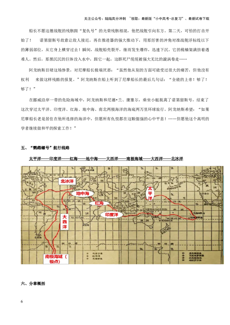 专题18《海底两万里》（知识梳理+练习）(解析版）_02中考总复习（2026版更新中）_01-语文-中考总复习_2025年中考资料_备战2025年中考语文一轮复习考点突破（全国通用）