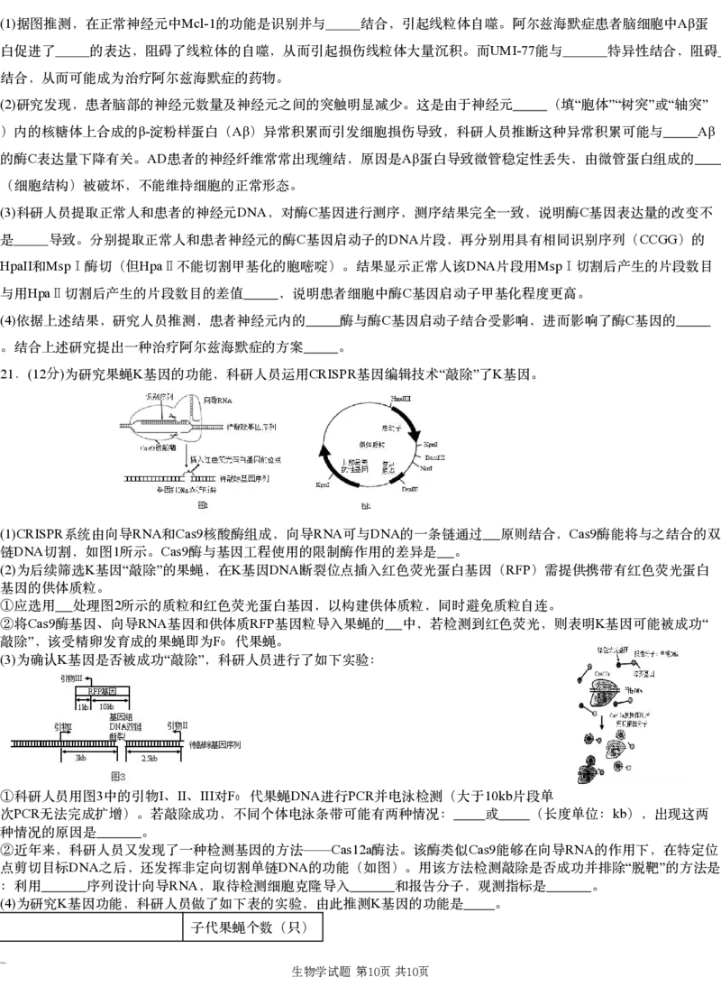 2025届湖南省新高考教学教研联盟（长郡二十校联盟）高三第一次预热演练生物学试题_A1502026各地模拟卷（超值！）_12月_生物