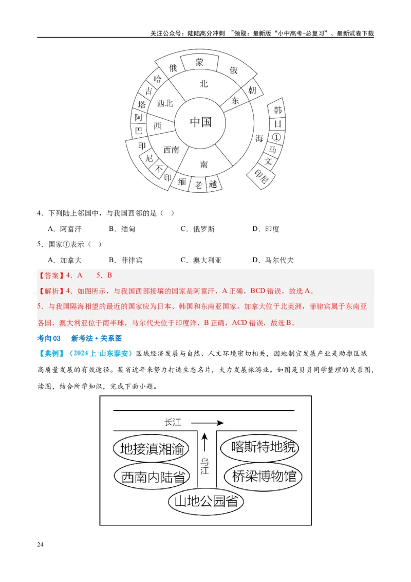 专题17中国的疆域、人口和民族（讲义）（解析版）_02中考总复习（2026版更新中）_09-地理-中考总复习_2024年中考复习资料_一轮复习_❤2024年中考地理一轮复习讲练测（全国通用）