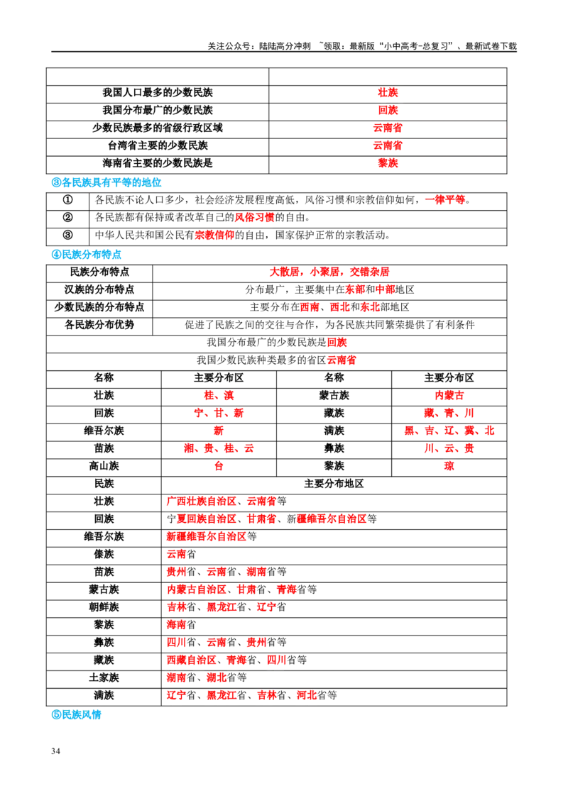 专题17中国的疆域、人口和民族（讲义）（解析版）_02中考总复习（2026版更新中）_09-地理-中考总复习_2024年中考复习资料_一轮复习_❤2024年中考地理一轮复习讲练测（全国通用）