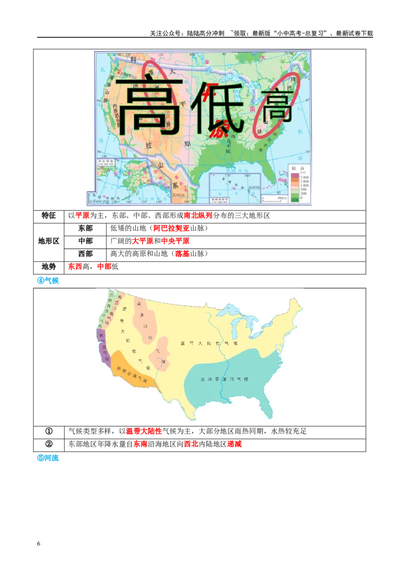 专题16美国和巴西（讲义）（原卷版）_02中考总复习（2026版更新中）_09-地理-中考总复习_2024年中考复习资料_一轮复习_❤2024年中考地理一轮复习讲练测（全国通用）_配套讲义