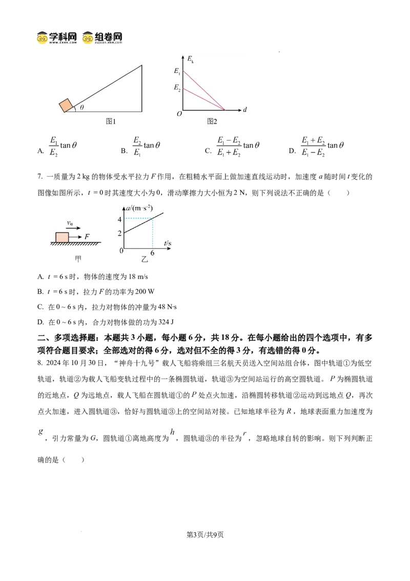 四川省南充市阆中东风学校2024-2025学年高三12月月考试题物理_A1502026各地模拟卷（超值！）_12月_241217四川省南充市阆中东风学校2024-2025学年高三12月月考试题