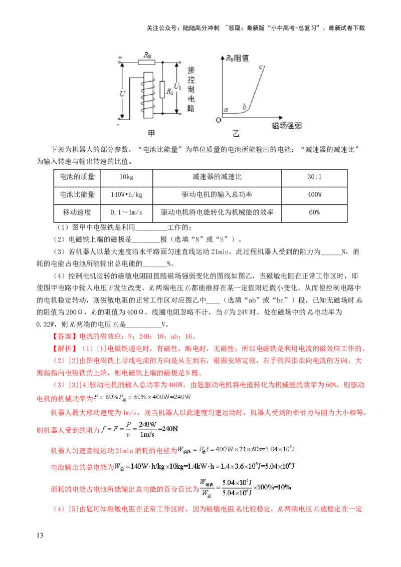 专题20电与磁（测试）（解析版）_02中考总复习（2026版更新中）_04-物理-中考总复习_2024年中考复习资料_一轮复习_课件+讲义+练习2024年中考物理一轮复习讲练测（全国通用）