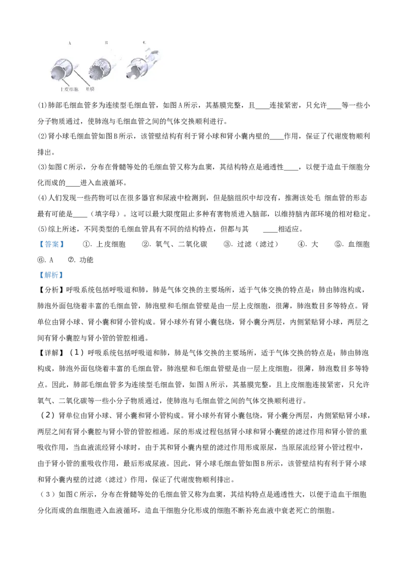 精品解析：北京市一六一中学2021-2022学年八年级下学期期中生物试题（解析版）(1)_北京初中期末题_C605-京七八九_B京生物七八九_北京八下生物