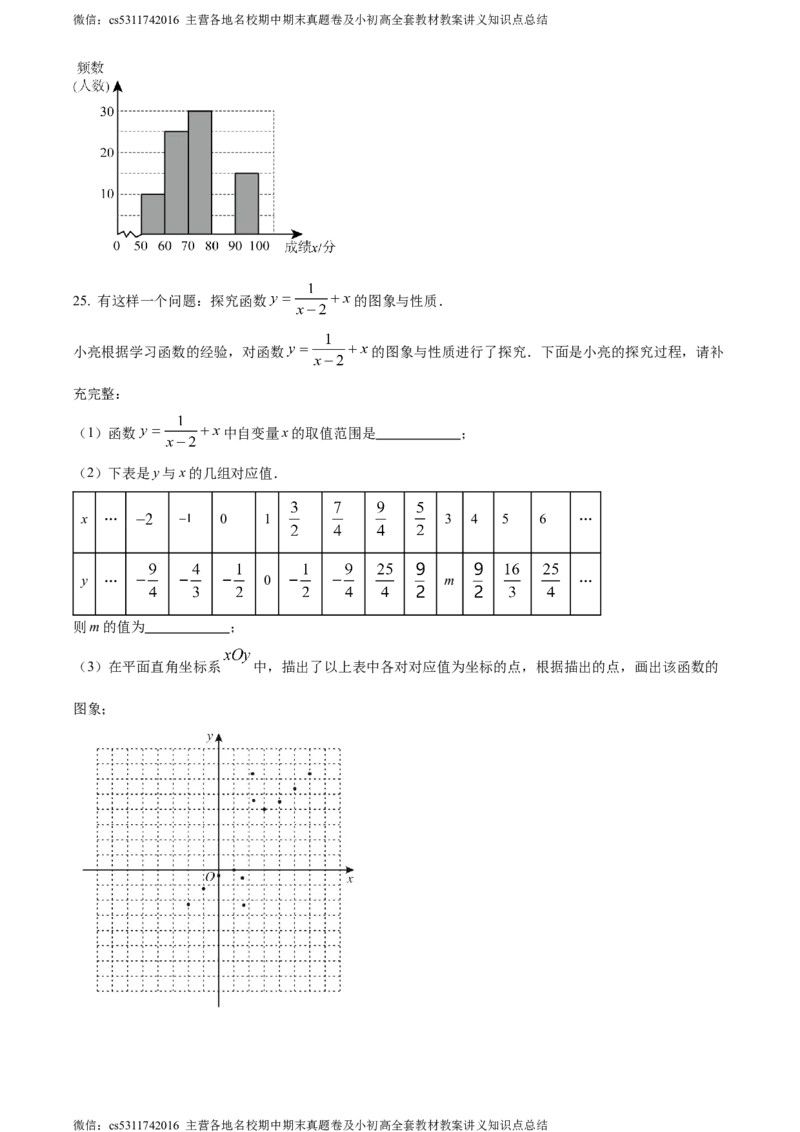 精品解析：北京市回民学校2023-2024学年九年级下学期月考数学试题（原卷版）(1)_北京初中期末题_C605-京七八九_B京市数学七八九_北京9下数学(含中考模拟）_北京数学9下月考