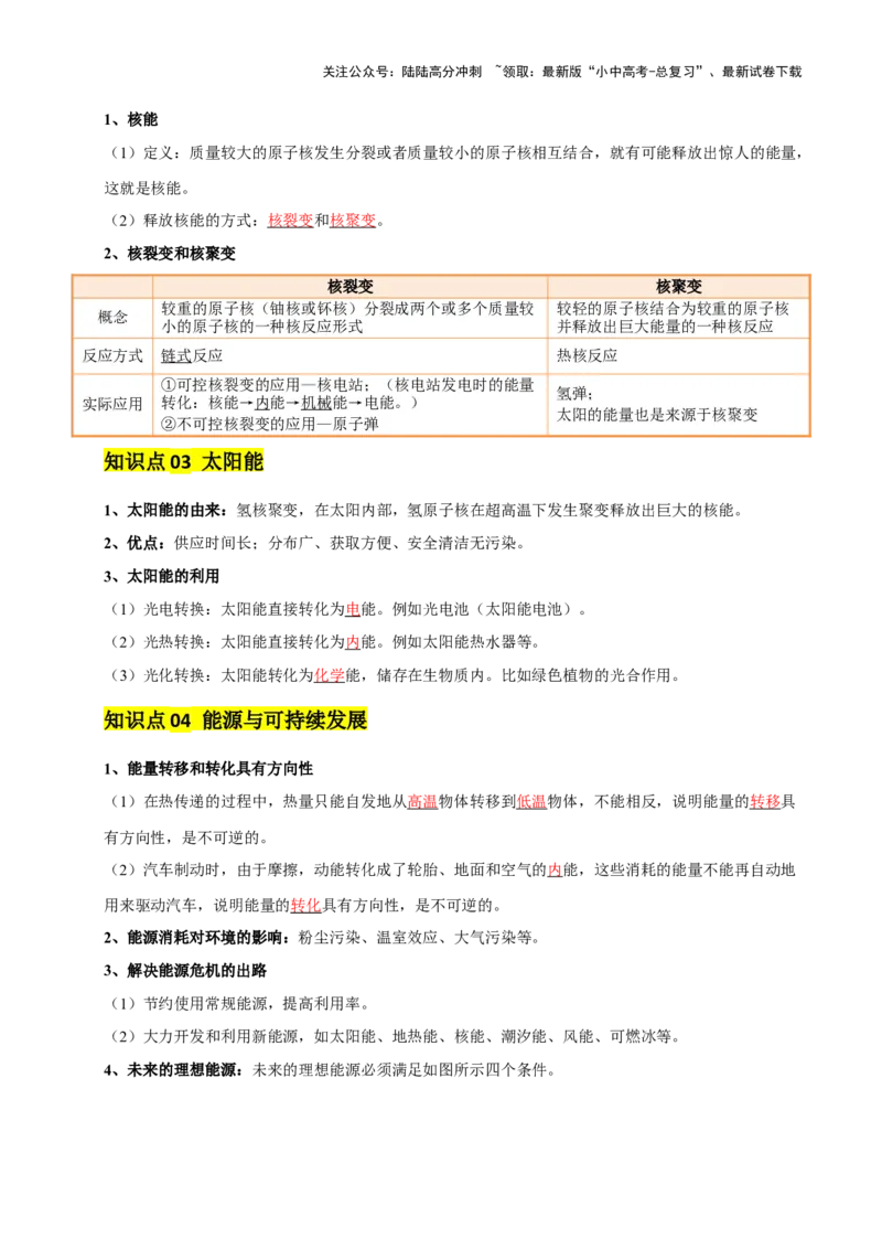 专题19信息传递和能源（2大模块知识清单+5个易混易错+4种方法技巧+典例真题精析）（解析版）_02中考总复习（2026版更新中）_04-物理-中考总复习_2025年中考复习资料
