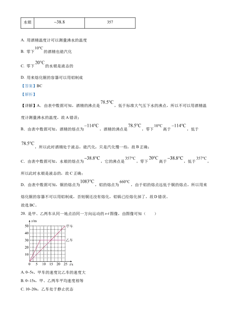 精品解析：北京市宣武外国语学校2022-2023学年八年级上学期期中考试物理试题（解析版）(1)_北京初中期末题_C605-京七八九_B京物理八九_物理_八年级上学期物理_2022-2023