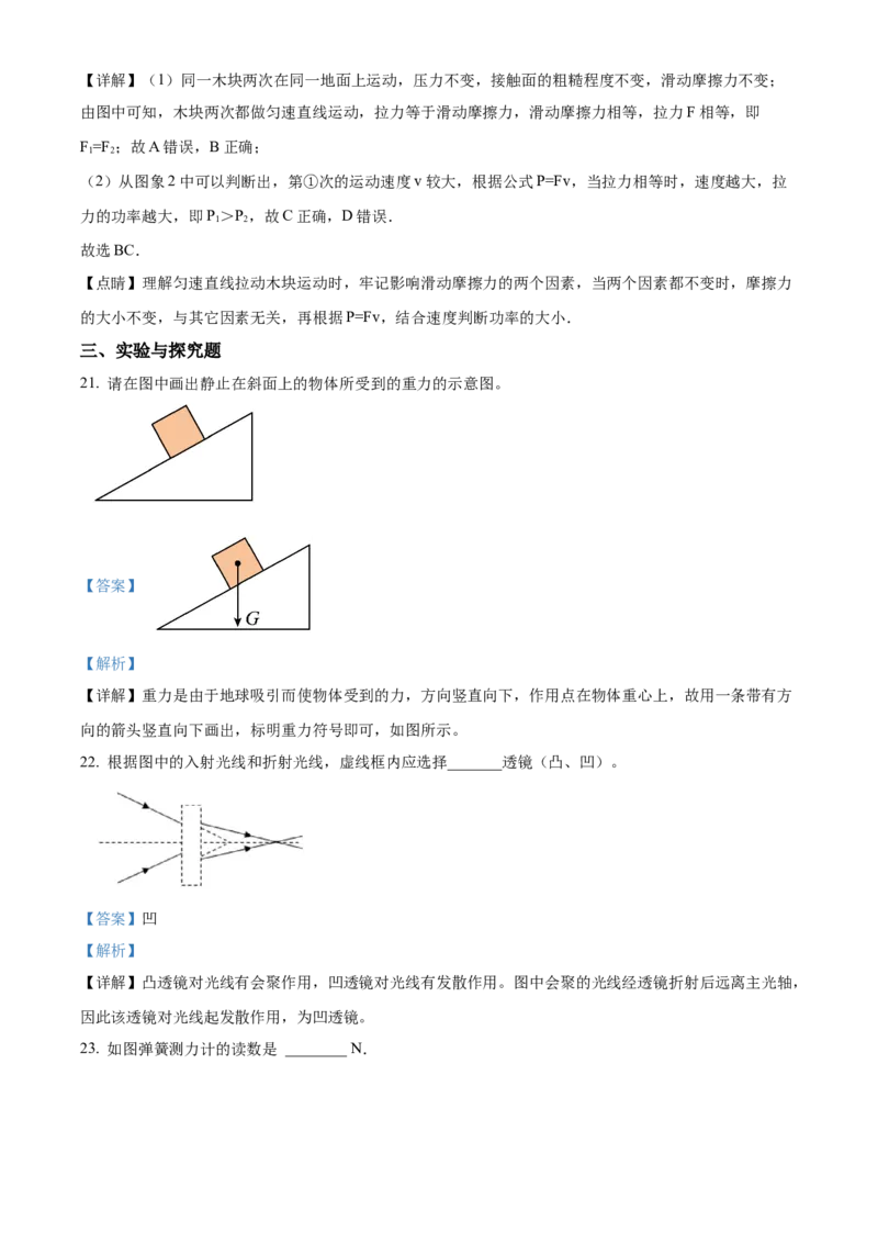 精品解析：北京市八一中学2021-2022学年八年级下学期期中物理试题（解析版）(1)_北京初中期末题_C605-京七八九_B京物理八九_物理_八年级下学期物理_2022-2023之前