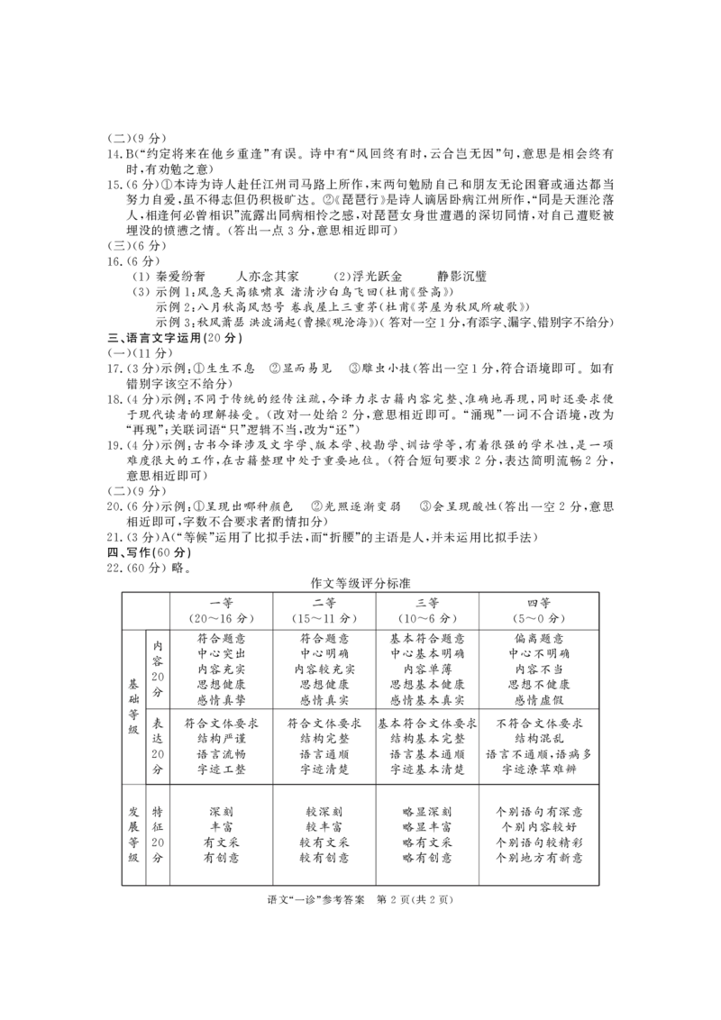 2020级一诊语文答案_1.2025语文总复习_2023年新高考资料_模拟题_老高考_老高考1月更新_2023届四川成都一诊成都市2020级高中毕业班第一次诊断性检测语文
