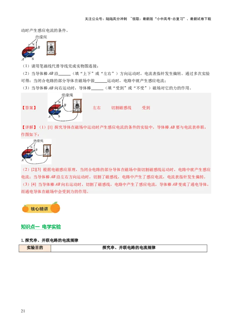 专题18电学实验复习（讲练）（解析版）_02中考总复习（2026版更新中）_04-物理-中考总复习_2025年中考复习资料_2025中考二轮课件ppt+讲义+练习物理_讲义+练习