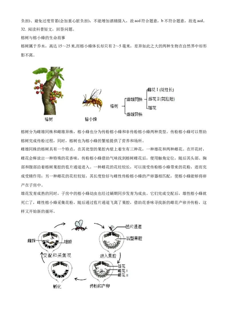 精品解析：北京市文汇中学2021-2022学年八年级下学期期中生物试题（解析版）(1)_北京初中期末题_C605-京七八九_B京生物七八九_北京八下生物